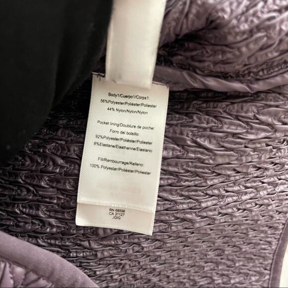 DKNY purple full zip quilted nylon high neck vest medium - Picture 7 of 7